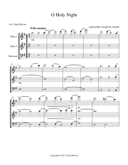 O Holy Night For Two Flutes And Bassoon Page 2