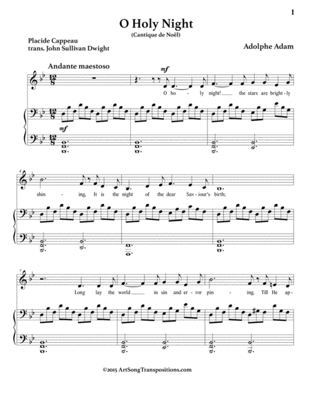 O Holy Night In 3 Low Keys B Flat A A Flat Major Page 2