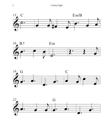 O Holy Night Sheet Music Beginner Page 2