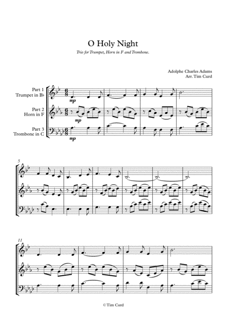 O Holy Night Trio For Trumpet Horn And Trombone Page 2