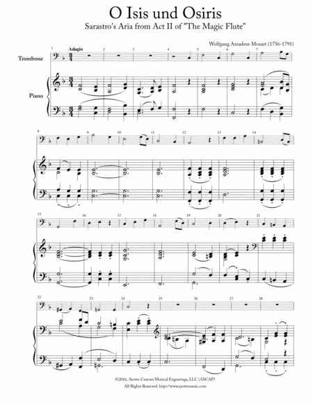 O Isis Und Osiris Trombone Or Euphonium Solo With Piano Page 2