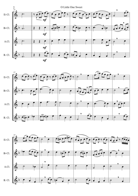 O Little One Sweet For Clarinet Quartet E Flat B Flat Alto And Bass Page 2