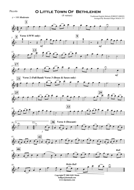 O Little Town Of Bethlehem Concert Band With Optional Strings Score And Parts Pdf Page 2