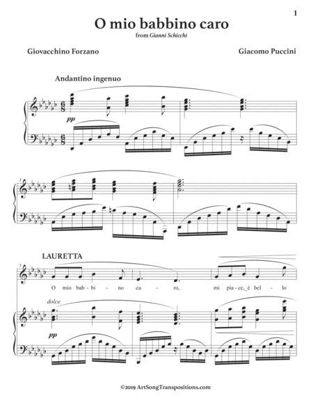 O Mio Babbino Caro G Flat Major Page 2