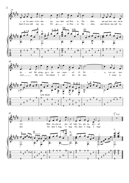 O Mio Babbino Caro Violin Guitar Duet Page 2