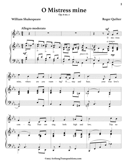 O Mistress Mine Op 6 No 2 E Flat Major Page 2