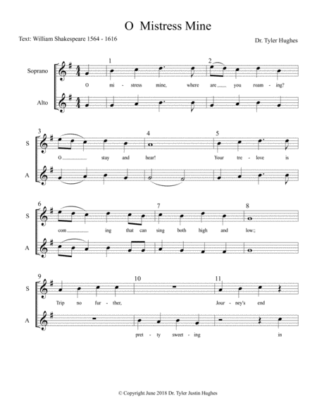 O Mistress Mine Sight Reading Page 2