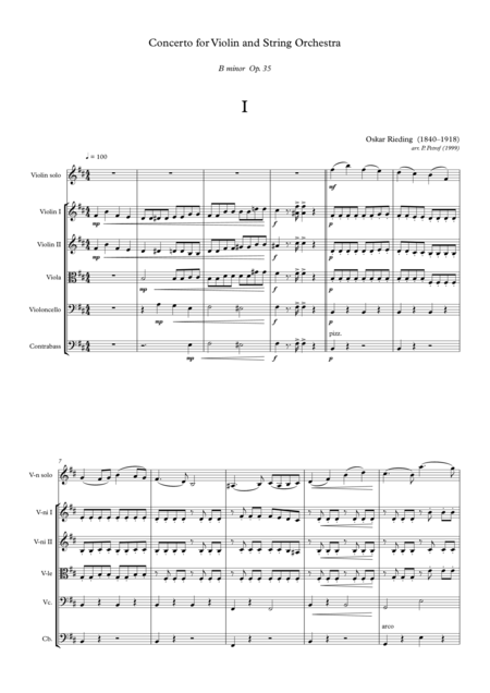 O Rieding Concerto For Violin And String Orchestra B Minor Op 35 Score And Parts Page 2