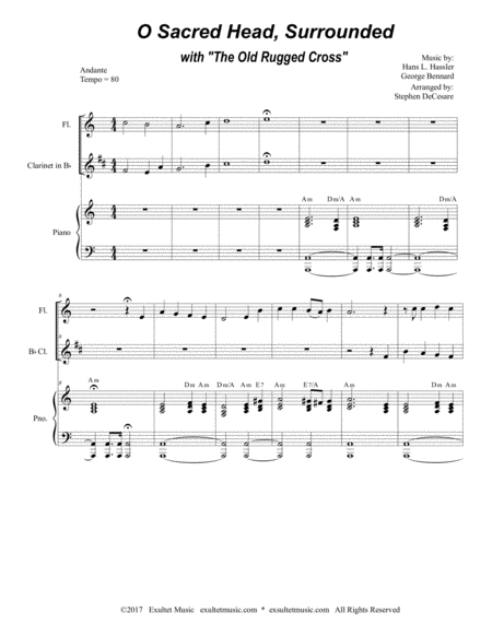 O Sacred Head Surrounded With The Old Rugged Cross Duet For Flute Bb Clarinet Page 2