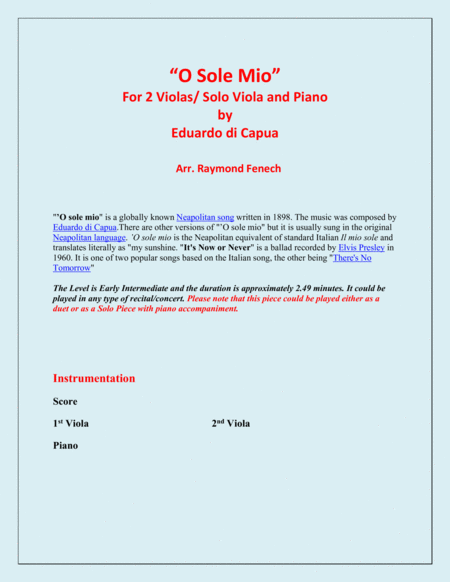 O Sole Mio 2 Violas And Piano Page 2