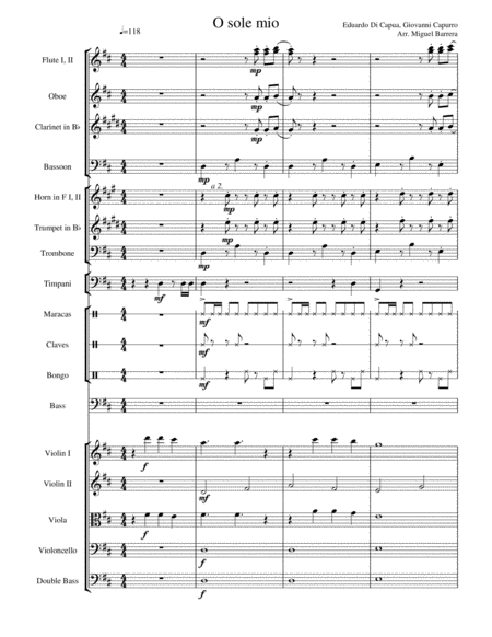 O Sole Mio For Low Male Voice Full Orchestra Page 2