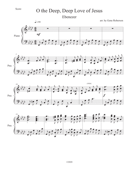 O The Deep Deep Love Of Jesus Piano Solo Page 2