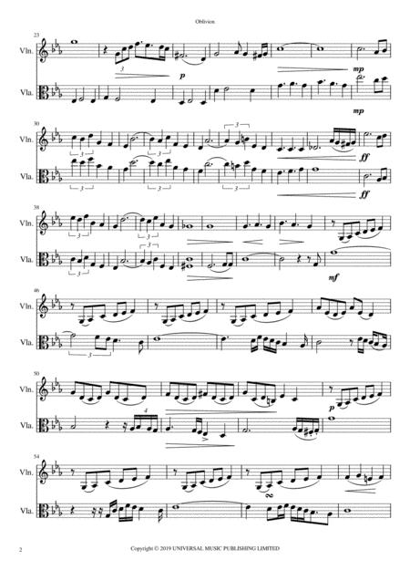 Oblivion Violin And Viola Duet Page 2
