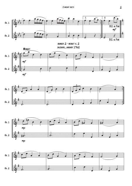 Oboe Duets 5 Mozart Duets Page 2