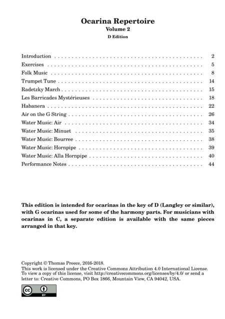 Ocarina Repertoire Volume 2 By Thomas Preece D Edition Page 2