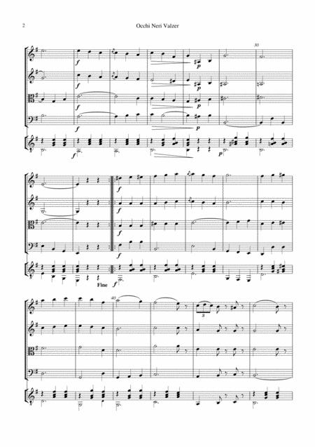 Occhi Neri Valzer Black Eyes Italian Waltz For String Quartet And Guitar Page 2