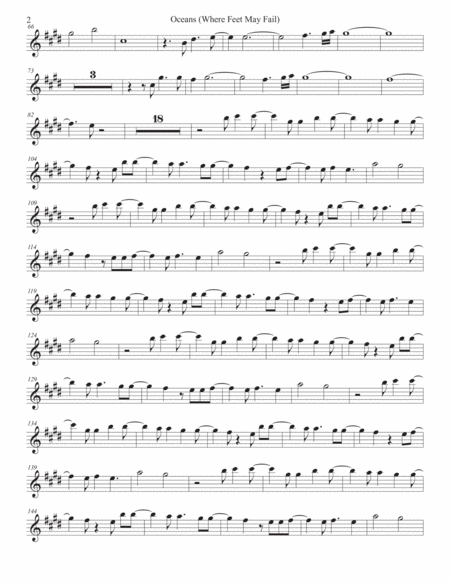 Oceans Original Key Soprano Sax Page 2