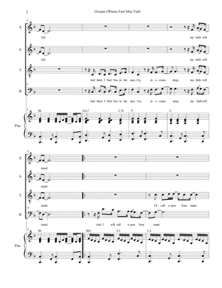 Oceans Where Feet May Fail For Satb Page 2