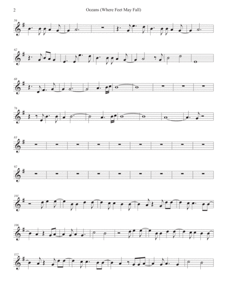 Oceans Where Feet May Fail Tenor Sax Page 2