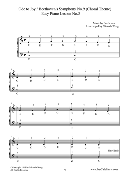 Ode To Joy Easy Piano Lesson No 3 Page 2