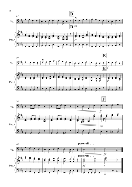 Ode To Joy For Cello And Piano Page 2