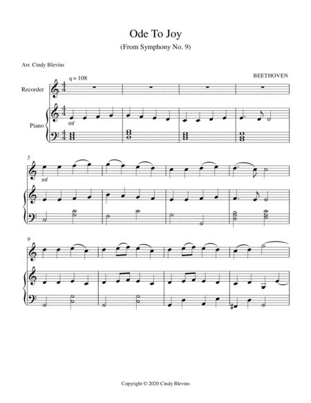 Ode To Joy Piano And Recorder Page 2