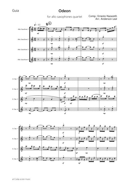 Odeon By Ernesto Nazareth For Alto Saxophoes Quartet Page 2