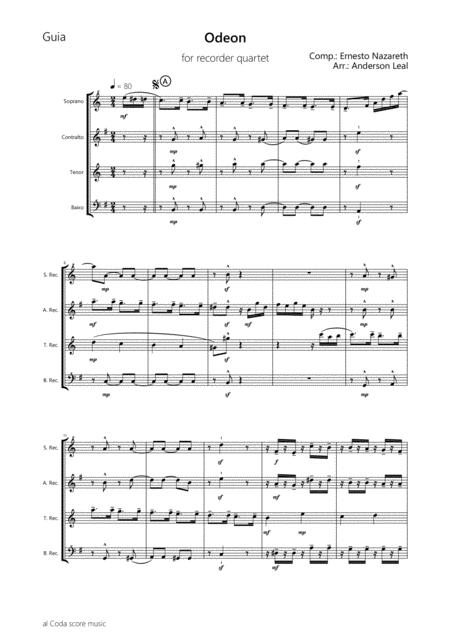 Odeon By Ernesto Nazareth For Recorder Quartet Page 2