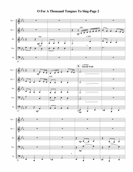 Oh For A Thousand Tongues To Sing For Brass Quintet Page 2