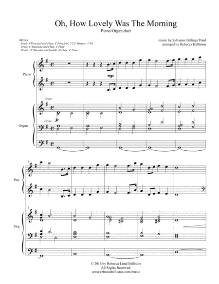 Oh How Lovely Was The Morning Piano Organ Duet Page 2