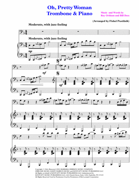 Oh Pretty Woman For Trombone And Piano Jazz Pop Version Page 2