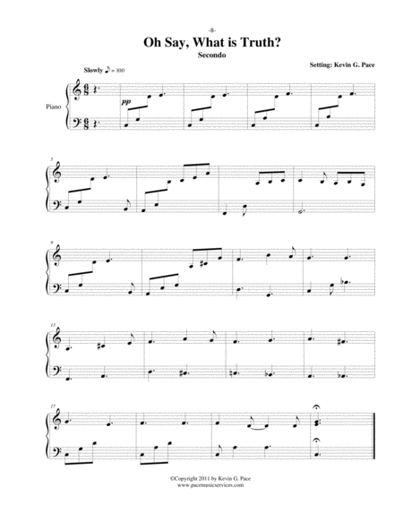 Oh Say What Is Truth Easy Piano Duet Page 2