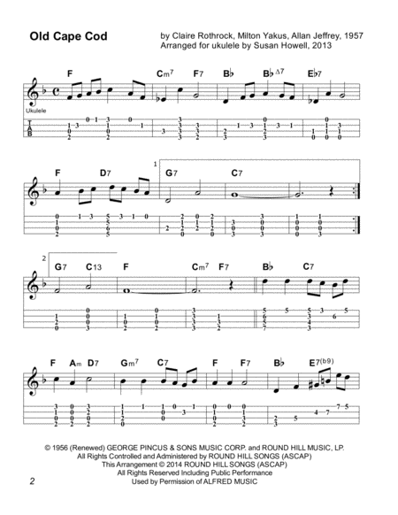 Old Cape Cod Ukulele Instrumental In F Page 2