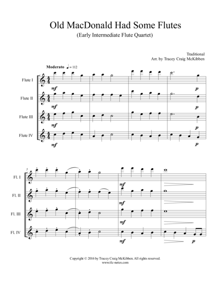 Old Macdonald Had Some Flutes For Flute Quartet Page 2