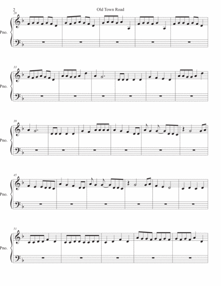 Old Town Road Piano Page 2