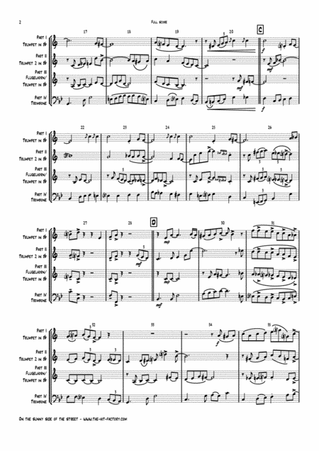 On The Sunny Side Of The Street Jazz Classic Brass Quartet H Page 2