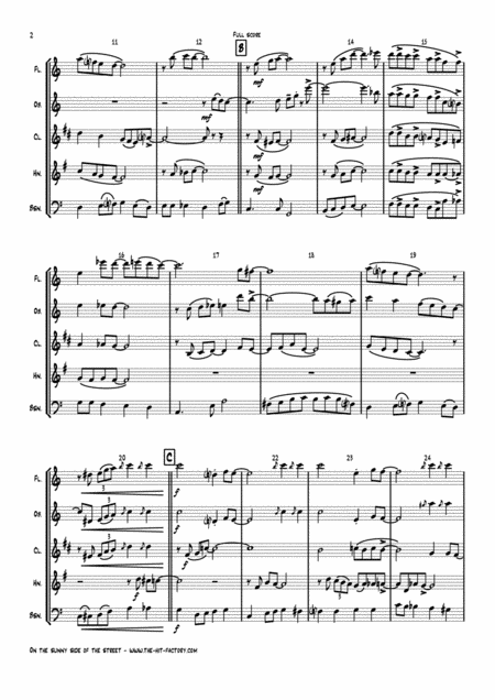 On The Sunny Side Of The Street Jazz Classic Wind Quintet Page 2