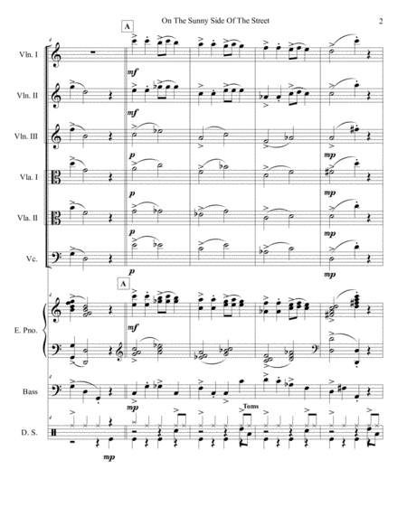 On The Sunny Side Of The Street String Sextet Page 2