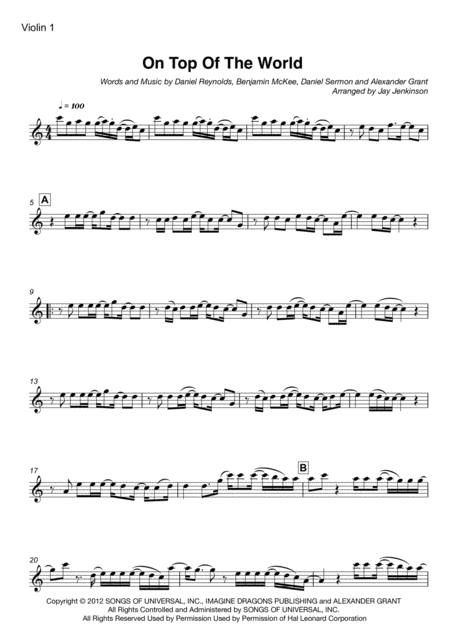 On Top Of The World For String Quartet Page 2