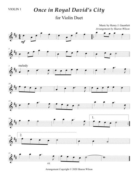 Once In Royal David City Easy Violin Duet Page 2