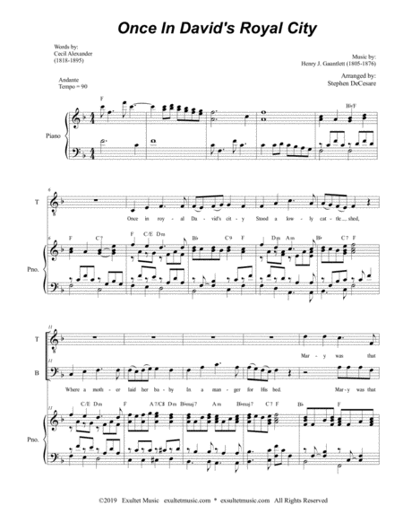 Once In Royal Davids City Duet For Tenor And Bass Solo Page 2