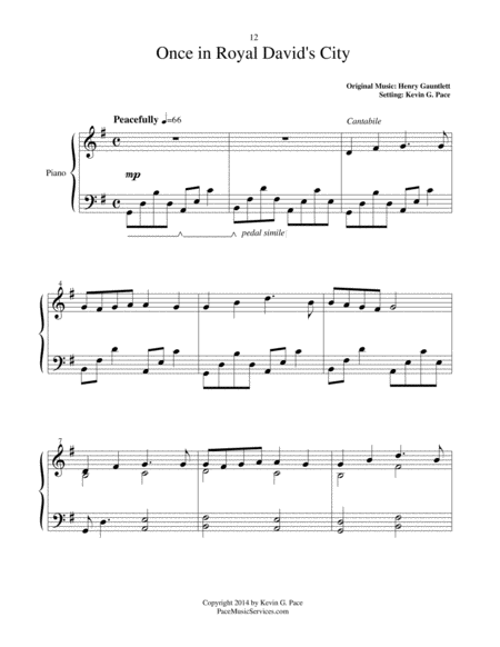 Once In Royal Davids City Moderate Level Piano Solo Page 2