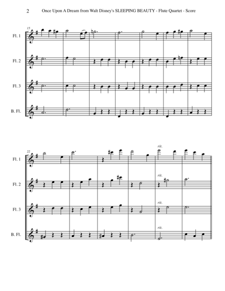 Once Upon A Dream From Walt Disneys Sleeping Beauty For Flute Quartet Page 2