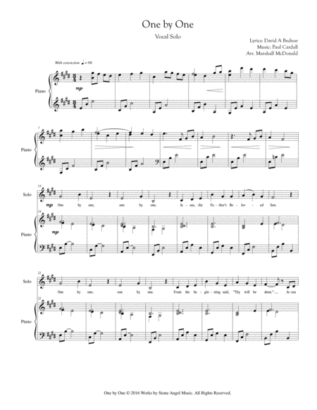 One By One Piano And Vocal Arrangement Page 2