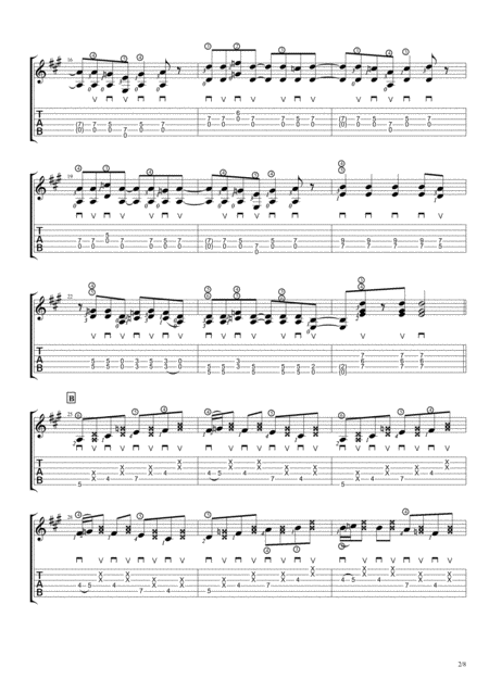 One Way Boogie Solo Guitar Tablature Page 2