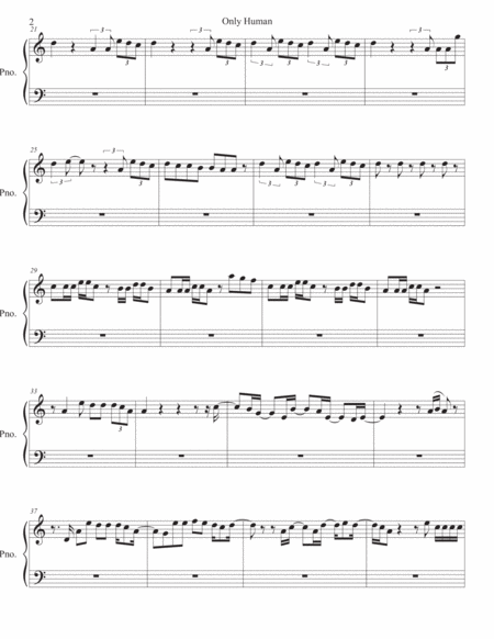 Only Human Easy Key Of C Piano Page 2