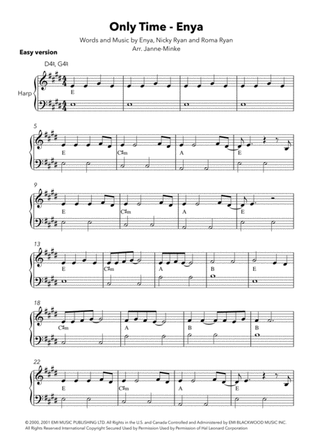 Only Time Harp Solo Easy Version Page 2