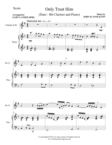 Only Trust Him Duet Bb Clarinet Piano With Parts Page 2