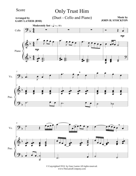 Only Trust Him Duet Cello Piano With Parts Page 2