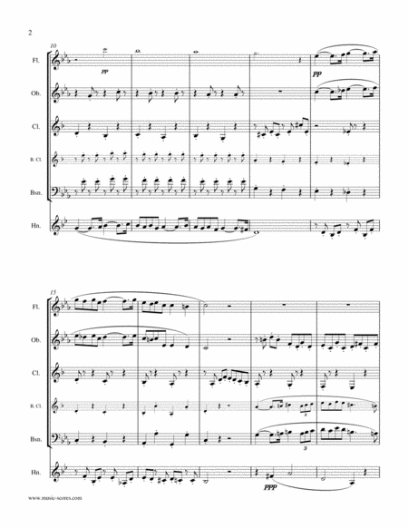 Op 50 Pavane Wind Quintet Flute Oboe Clarinet Bass Clarinet Bassoon And French Horn Page 2